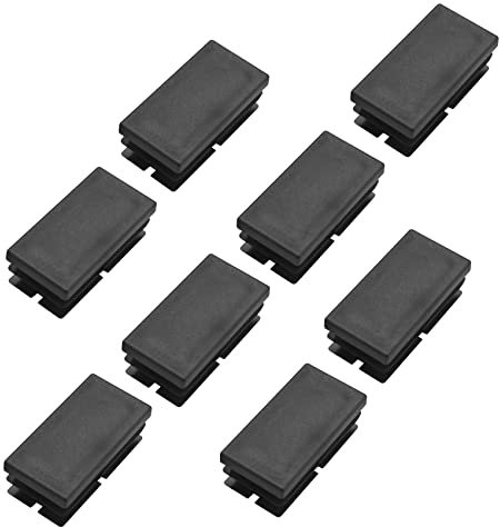 Huudngeje 8 Stück Schwarzer Kunststoff Rechteckige Blindkappen Einsätze 20Mm x 40Mm