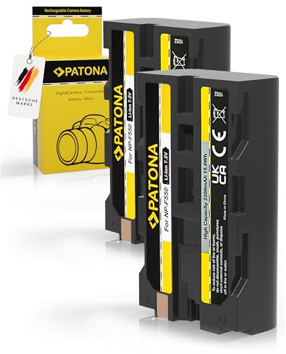PATONA 2X NP-F550 Batterie 2200mAh Compatible avec caméscope Sony, indicateurs LED, éclairage, Lampe vidéo, moniteurs, caméra, Battery NP-F750 NP-F950 NP-F970 NPF550 NP F550