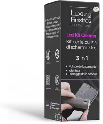 Luxury Finishes - Spray Pulitore Schermo, Auto, Smartphone, LCD, Touch screen, TV, Laptop, Monitor, pc, altri dispositivi elettronici, Igienizza e protegge dalla polvere - con ricarica 100 ml inclusa