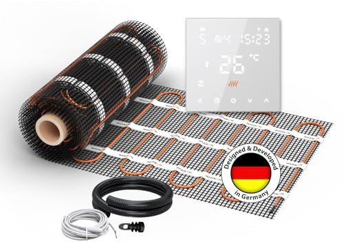 Heizmatte WARMON CLASSIC 150 W/m² inkl. Smart WiFi Thermostat TS 300-Serie, Thermostat:TS 300 WiFi Weiß, Mattengröße:5 m²