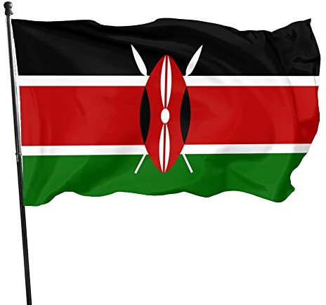Bandera de Kenia de 90 x 150 cm para decoración de jardín y exterior