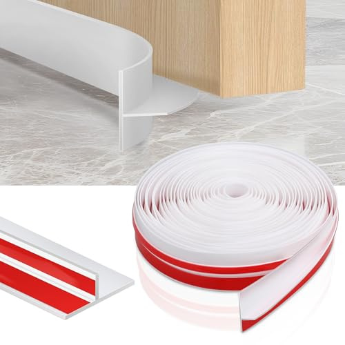 T Shaped Draft Excluder Door Seal Strip | 6.5m/256inch*35mm Doors Sealing Strip for Weatherproof and Soundproof, Self Adhesive Weather Stripping