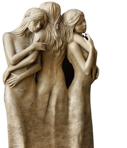 Three Sisters Figurine - Hand-Painted Resin Sculpture, Friendship Desktop Ornament, Home Office Decor, for Sisters, Charming Shelf Decoration