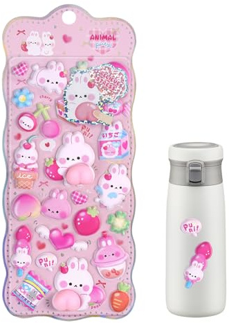 Generisch Cute Animal Sticker Set - 3D Self Stick Cartoon Decals for Kids, Playful Decorative Stickers, Craft Projects. Ideal for Journals Scrapbooks Cameras Laptops Water Bottles