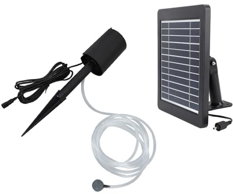Marhynchus Solar-Teichbelüfter-Set mit 6 V, 4 W Solarpanel und 2200 MAh-Akku, Outdoor-Teich-Sauerstoffpumpe für Aquarien mit 0,8 L/min Luftstrom und 3 Modi, Wasserdichtes IP64-Design