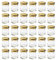 Nutley's Lot de 30 bocaux à Confiture Miniatures en Verre avec Couvercle à Visser doré 42,5 g