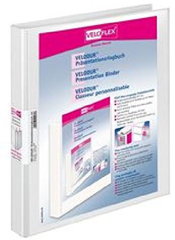 Präsentationsringbuch Velodur A4 2-Ring 15mm Ringdurchmesser weiß