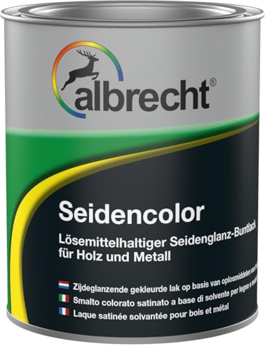 Albrecht Seidencolor Buntlack 750 ml | RAL 1021 Rapsgelb | Seidenglänzend | High-Solid-Technologie | Für Holz, Metall & Hart-PVC | Innen & Außen