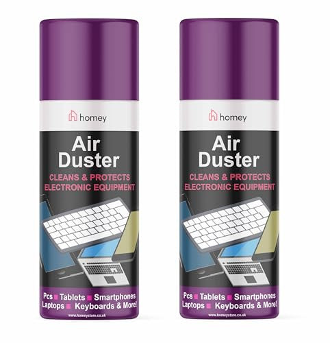 2 X COMPRESSED AIR CAN DUSTER SPRAY CAN CLEANER CLEAN & PROTECTS LAPTOP KEYBOARD ELECTRONICS - SET OF 2 by Leap Horse