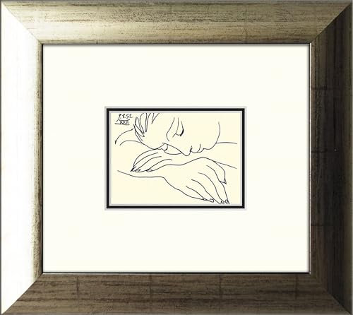 artissimo, Kunstdruck gerahmt, 35x39cm, AG3800, Pablo Picasso: Sleeping woman, Bild, Wandbild, Poster, Wanddekoration