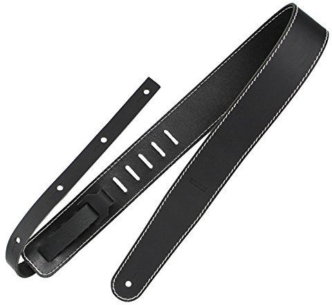 Richter Leder Raw II Contour Torro Black - Handgearbeiteter Gitarrengurt