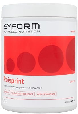 REISPRINT, Energia e sali minerali per lo sport - Carbo 2:1, Idratazione, Carboidrati, Senza Glutine, Senza Lattosio, ARANCIA 500 G