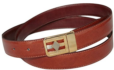 ITALOITALY - Ceinture - Double Face, Homme, Femme, Largeur de 3cm, Marron/Brun Clair (Taille: 100cm = longueur totale 115cm)