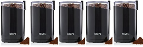 KRUPS F203 Electric Spice and Coffee DYrqHd Grinder with Stainless Steel Blades, 3-Ounce, Black, Blade Grinder (Pack of 5)