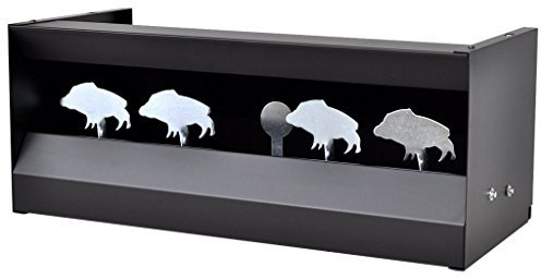 Festnight Magnetischer Scheibenkasten Shooting Target Kugelfangkasten Pendelkasten 4 + 1 Ziele im Wildschwein-Design