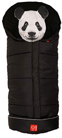 Kaiser 6566125 Kinderwagen Fußsack Panda - mit herausnehmbarem Tiergesicht, black, schwarz