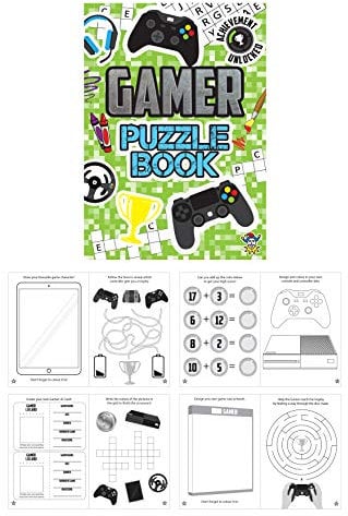 Henbrandt 15x Mini Gamer Puzzle Books - Party Favours Age 3+ / Loot Bag Fillers / Lucky Dip Prizes