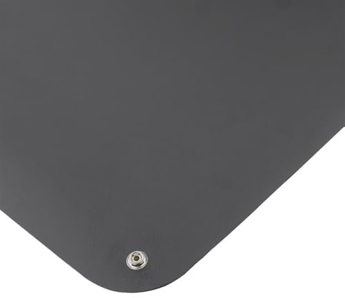 BERNSTEIN 9-360-0 ESD Erdungsmatte 90 x 61 cm antistatischer Tischbelag 2x 10 mm Druckknopf professionelle Antistatik-Matte für ESD-Schutz schwarz