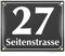 Sosenco Hausnummerschild Hausnummer mit Straßenname - 25x20 cm - Keramik Emaille - Wetterfest - Personalisiert (Anthrazit)
