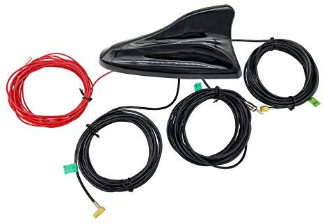 Vecys DAB DAB + Autoantenne Haifischflosse FM/AM GPS Autodachantenne Signalverstärker SMB zu SMA zu DIN Adapter 5m RG174 Verlängerungskabel für Auto DAB Digital Radio Fahrzeug FM/AM Radio…