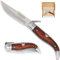 Aperlab, Coltello Albacete, realizzato a mano, realizzato a mano, lama in acciaio inossidabile e cache in legno rosso, pieghevole e sicuro per non chiudere da solo. (Foglio da 8,5 cm)