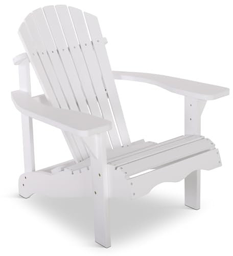 Raburg Gartensessel SUNJA Premium in WEIß - Akazie Hartholz, lackierter XXL Design-Gartenstuhl Canadian Adirondack Deck-Chair/Hamburger Alsterstuhl, belastbar bis 150 kg