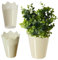 KADAX Spitzen-Blumentopf aus Kunststoff, 9 Farben, Blumentopf mit Spitzenmotiv, Blumentopfschutz für Büro, Topf, Gartenschale, Blumenkübel, Übertopf (⌀ 12cm, Hoch, Creme)