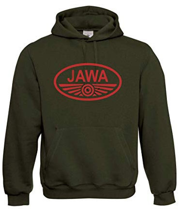 Textilhandel Hering Kapuzenpullover - Jawa Motorrad Fans Fun (Grün, XXL)