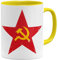 OM3® Soviet-Star Tasse mit Hammer und Sichel | Keramik Becher | 11oz 325ml | Beidseitig Bedruckt | Gelb
