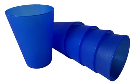 HMH-Shop Trinkbecher Partybecher 400ml Kinderbecher Campingbecher wiederverwendbar mehrweg Cups Farbwahl Gelb Blau Rot Weiß Orange Grün Garten Kunststoffbecher extra stabil (Blau, 24)