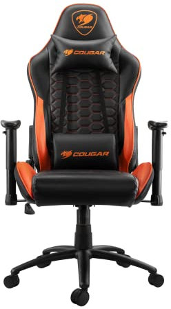 COUGAR Gaming Outrider Silla de Gaming, Acero Aleado, Negro/Naranja, Mediano