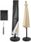 NAKIHOUSE Housse de protection pour parasol - Imperméable - Résistante aux intempéries et aux UV - Coupe-vent - Pour parasol d'extérieur et de marché - 190 x 30/50 cm - Noir