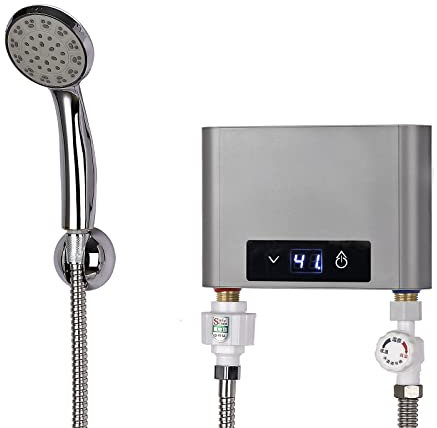 Elektronischer Durchlauferhitzer,CEIEVER Mini Instant Warmwasserbereiter 220V 5500W Mini Warmwasserbereiter mit Durchlauferhitzer Dusche,für Badezimmer Küche