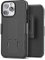 Encased DuraClip Holster Designed for iPhone 14 Pro Max Case with Belt Clip and Kickstand (Matte Black)