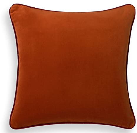Bassetti Uni Kissenhülle zu Tischwäsche - Velour aus 90% Baumwolle, 10% Polyester in der Farbe Mattone O1, Maße: 45X45 cm - 9324587