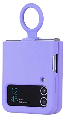 COQUE Samsung Z Flip 3 avec Anneau, étui en Silicone Liquide Ultra-Mince, étui Pliable pour téléphone Portable pour Samsung Galaxy Z Flip 3 5G,Violet