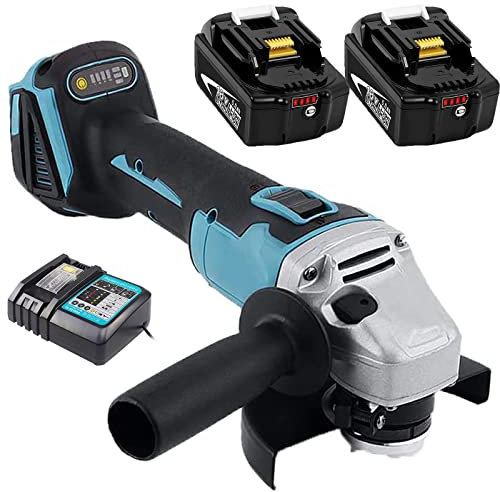 PAIIPUIIT Smerigliatrice Angolare a Batteria 18V, 125mm Smerigliatrice Elettrica, Compatibile con Makita 18V Batteria BL1840 BL1850 BL1860, Per Molatura/Lucidatura/Taglio (2x 5,0Ah)