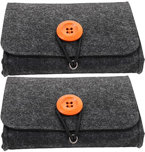 minkissy 2 Stücke Tragetasche Für Ätherische Öle Filz Ätherische Öle Reiseorganisator Tasche Roller Flaschen Aufbewahrungstasche Für Reisegeldbörse Auto Dunkelgrau