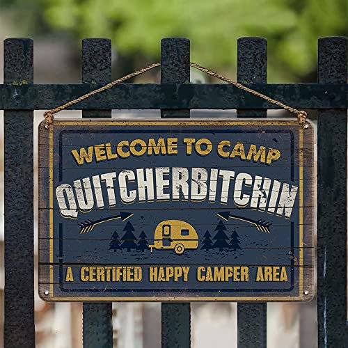 Camper Decor Camping Decor Metallschild - Welcome to Camp - Outdoor Schild für Campingplatz, Seehaus, Hütte