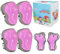 LANOVAGEAR Kinder Protektoren Set Schoner - Inliner Knieschoner Kinder – Schützer Set [6er] für Kinder Jugendliche, Schutzpolster mit Knieschoner, Ellenbogenschoner und Handgelenkschoner (lila, XS)