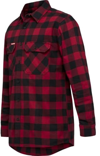 Long Sleeve Check Flannel Shirt Red