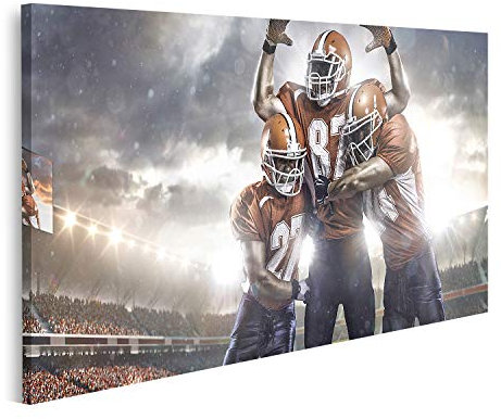 islandburner Bild auf Leinwand American Football Spieler Action Stadion Bilder Drucke für Wohnzimmer Büro