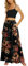Yincro Damen Flowy Maxi Rock Sommer Plissee Hohe Taille Casual Lange Röcke mit Taschen, Braun Blumenmuster Schwarz, XX-Large