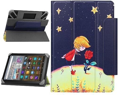 HoYiXi Custodia universale per Tablet da 7-8 pollici Samsung Galaxy Tab/Lenovo/HUAWEI/PRITOM/Fire Tablet Custodia Cover protettiva con Supporto pieghevole - Principe