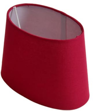 Lampenschirm oval aus Stoff im skandinavischen Design H 14 / L 20.5 cm (rot)