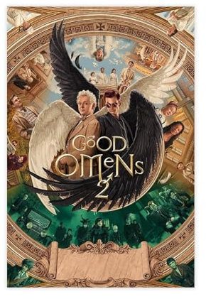 NEDOES Good Omens Filmposter Staffel 2 2023, Leinwandposter, Schlafzimmer-Dekor, Sportlandschaft, Büro, Raumdekoration, Geschenk, ungerahmt, 30 x 45 cm