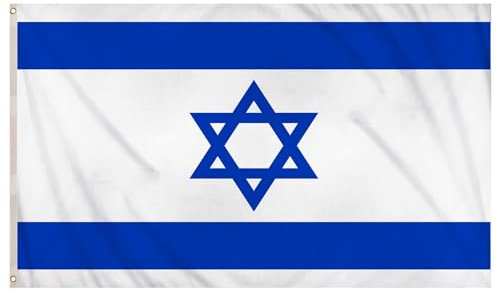 AKH® Bandiera israeliana, 1,5 x 0,9 m, bandiera nazionale di Israele con stella di David, decorazione patriottica israeliana per interni ed esterni