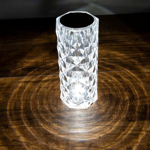 iN Rechargeable Lamp | Crystal Table Lamp with Touch Control | Bedside Lamps | USB Rechargeable Table Lamps for Living Room | 3 Colours