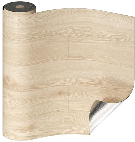 Oxdigi PVC Bodenbelag Selbstklebende 1.8m², Holzoptik Vinylboden Bodenfliesen, Verdickende Bodenaufkleber für Eingangstür, Wohnzimmer, Küche, DIY Zuschneidbar Vinyl-Fußböden 60x300 cm