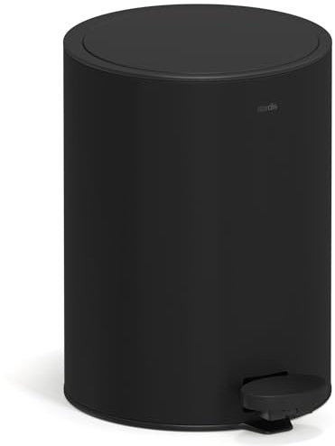 stardis Cubo de basura con pedal (3 L, acero inoxidable, cierre suave, cierre silencioso), color negro